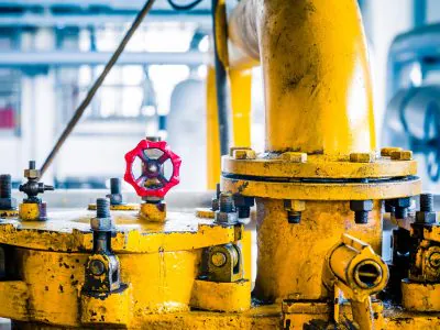 steel pipelines and cables in a plant,Industrial zone.